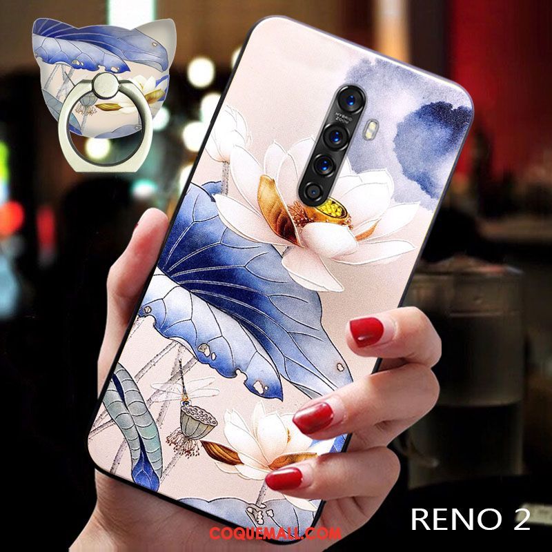 Étui Oppo Reno 2 Tendance Tout Compris Délavé En Daim, Coque Oppo Reno 2 Marque De Tendance Fluide Doux