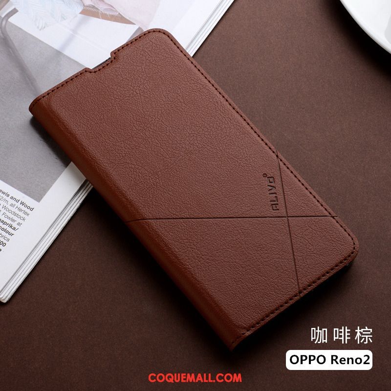 Étui Oppo Reno 2 Tout Compris En Cuir Mode, Coque Oppo Reno 2 Téléphone Portable Personnalité