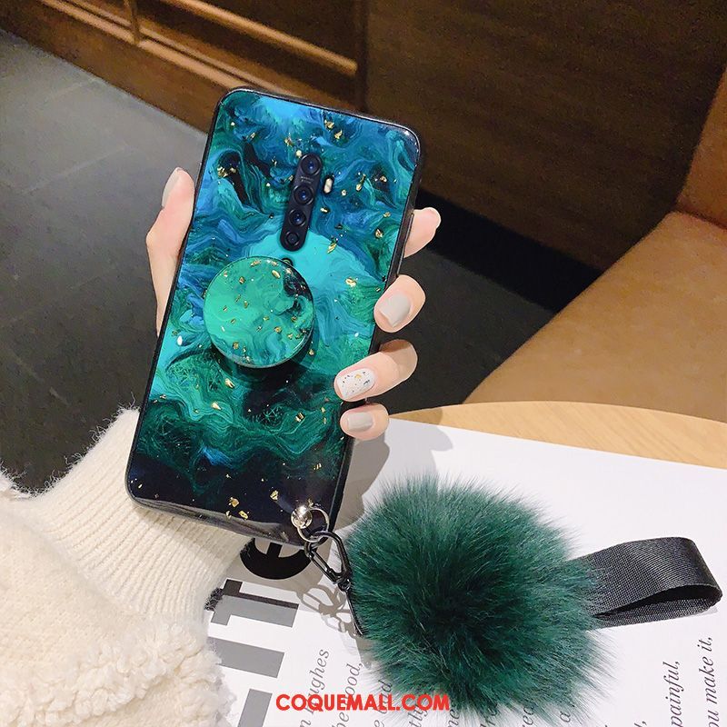 Étui Oppo Reno 2 Tout Compris Support Vert, Coque Oppo Reno 2 Marque De Tendance Fluide Doux