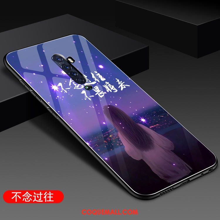 Étui Oppo Reno 2 Tout Compris Tendance Verre, Coque Oppo Reno 2 Net Rouge Téléphone Portable