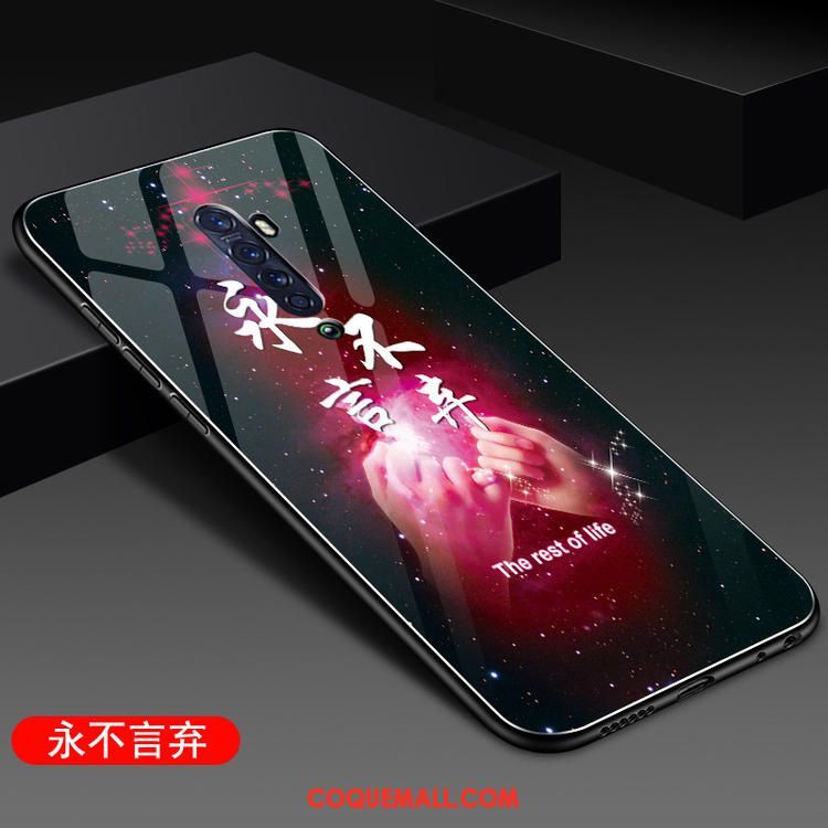 Étui Oppo Reno 2 Tout Compris Tendance Verre, Coque Oppo Reno 2 Net Rouge Téléphone Portable