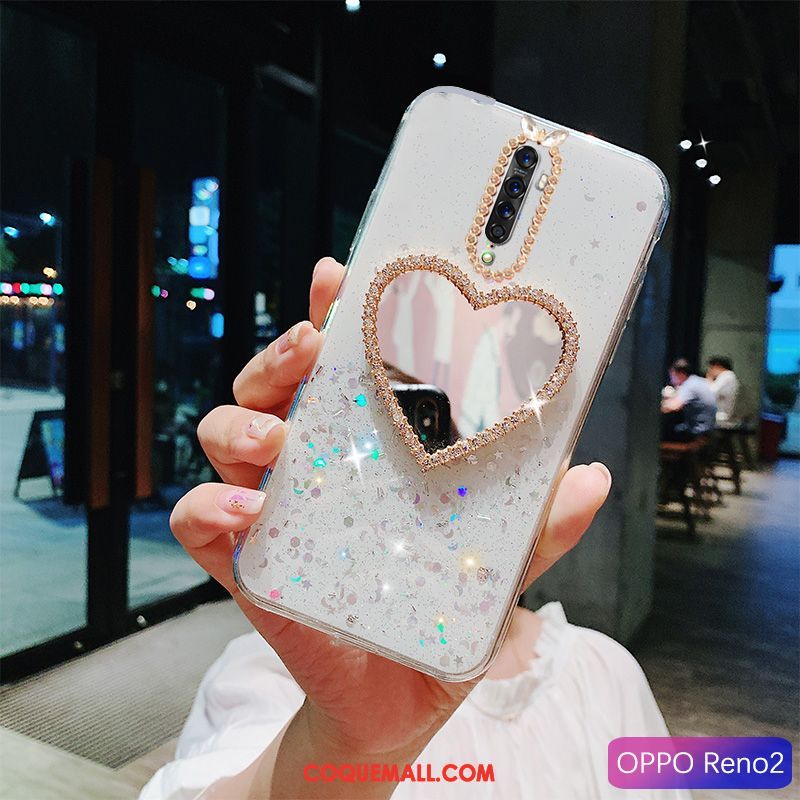 Étui Oppo Reno 2 Téléphone Portable Bleu Membrane, Coque Oppo Reno 2 Incassable Incruster Strass