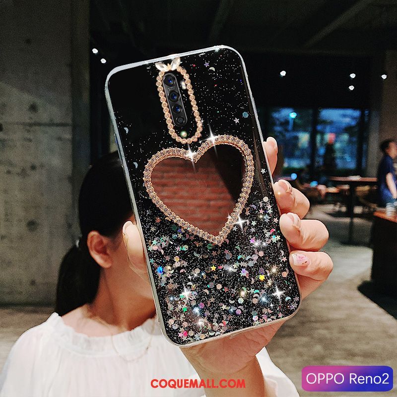 Étui Oppo Reno 2 Téléphone Portable Bleu Membrane, Coque Oppo Reno 2 Incassable Incruster Strass