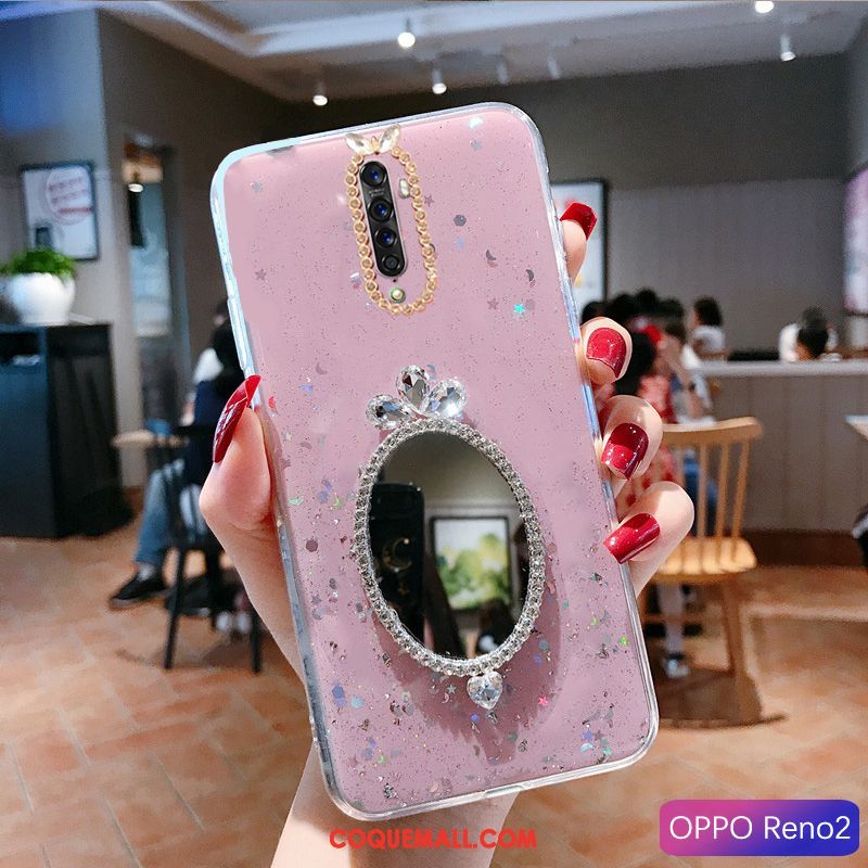 Étui Oppo Reno 2 Téléphone Portable Bleu Membrane, Coque Oppo Reno 2 Incassable Incruster Strass