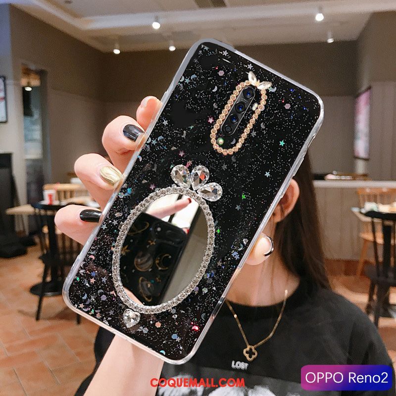 Étui Oppo Reno 2 Téléphone Portable Bleu Membrane, Coque Oppo Reno 2 Incassable Incruster Strass