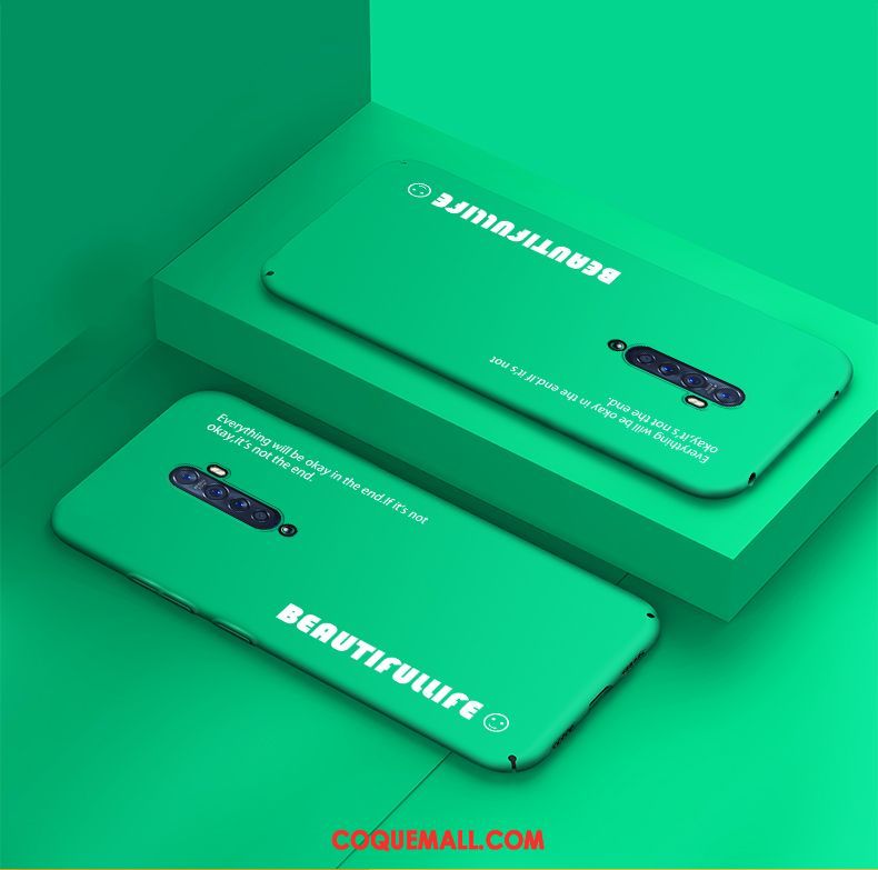 Étui Oppo Reno 2 Téléphone Portable Souriant Incassable, Coque Oppo Reno 2 Protection Vert