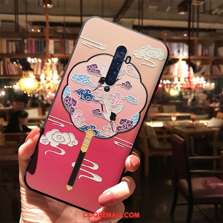 Étui Oppo Reno 2 Téléphone Portable À Franges Vent, Coque Oppo Reno 2 Fleur De Pêche Personnalité