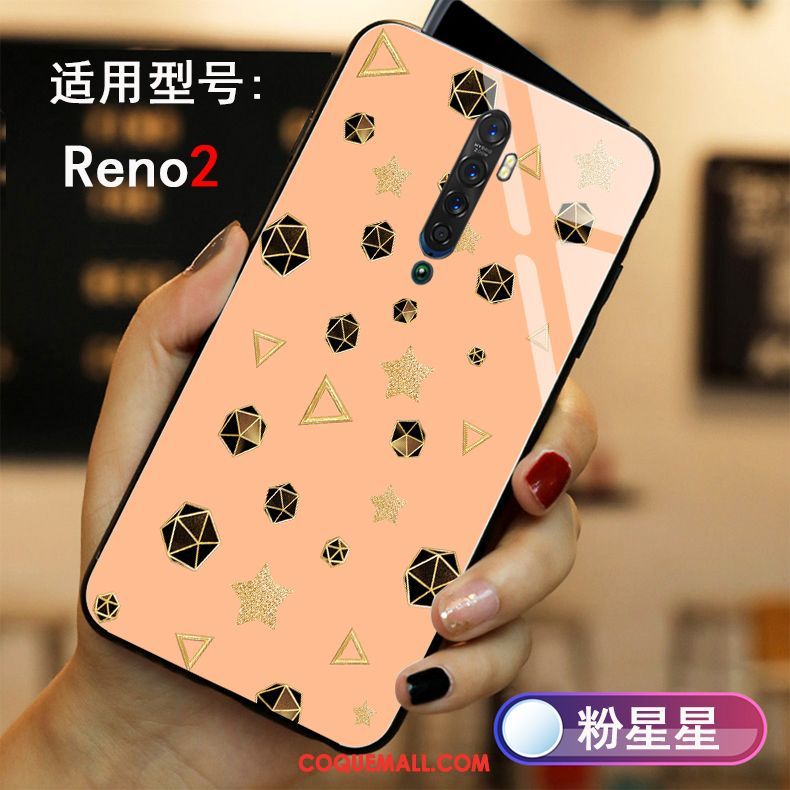 Étui Oppo Reno 2 Verre Téléphone Portable Blanc, Coque Oppo Reno 2 Protection Personnalité