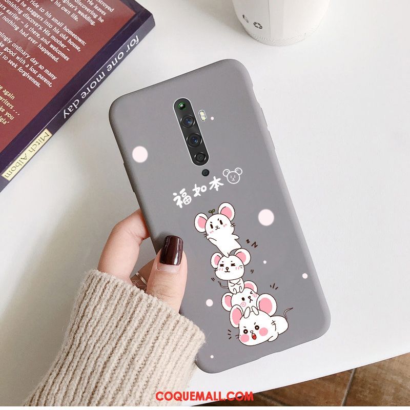 Étui Oppo Reno 2 Z Amoureux Délavé En Daim Nouveau, Coque Oppo Reno 2 Z Dessin Animé Simple