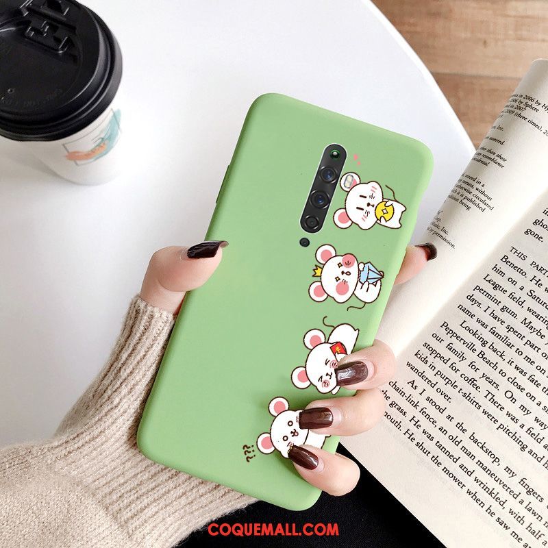 Étui Oppo Reno 2 Z Amoureux Délavé En Daim Nouveau, Coque Oppo Reno 2 Z Dessin Animé Simple