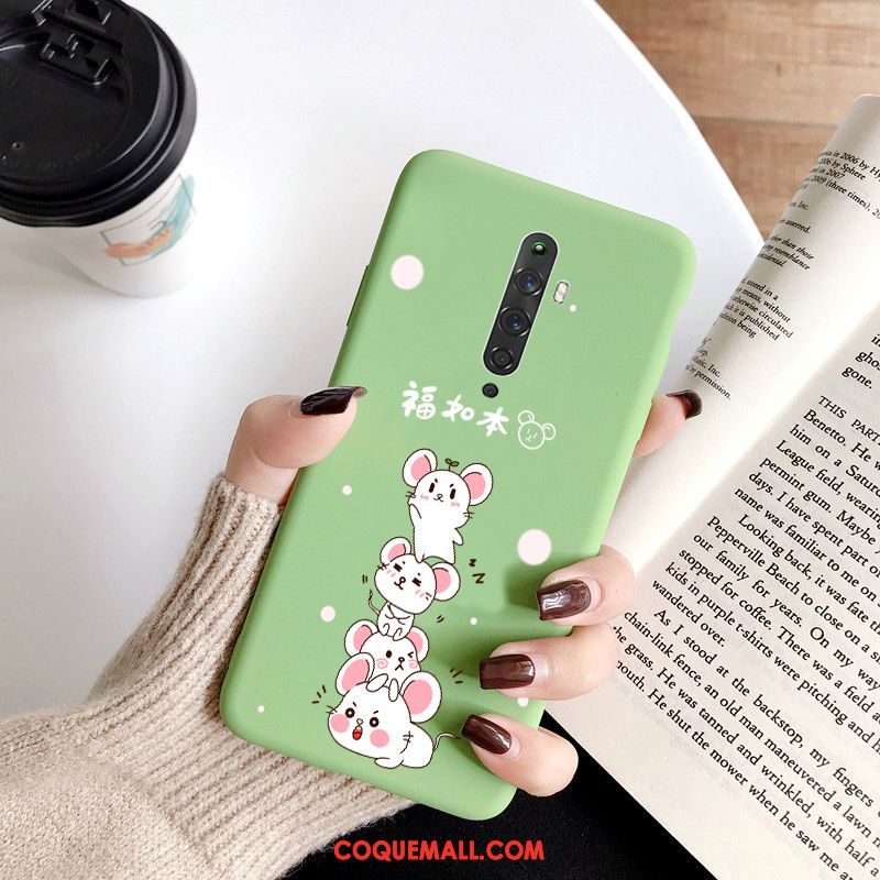 Étui Oppo Reno 2 Z Amoureux Délavé En Daim Nouveau, Coque Oppo Reno 2 Z Dessin Animé Simple