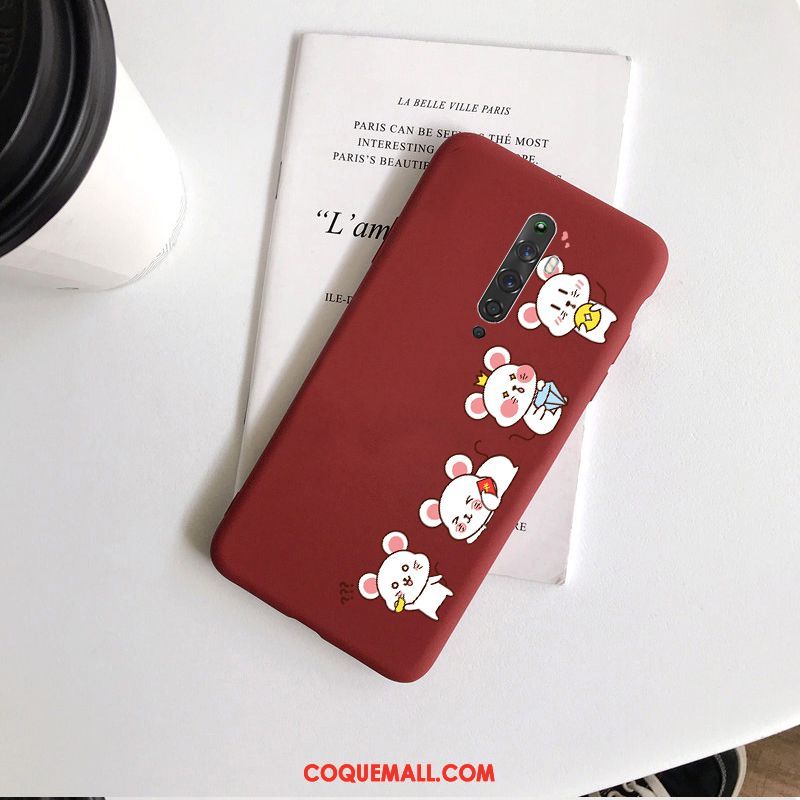 Étui Oppo Reno 2 Z Amoureux Délavé En Daim Nouveau, Coque Oppo Reno 2 Z Dessin Animé Simple