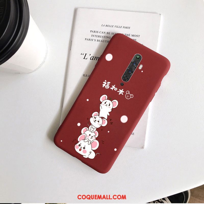 Étui Oppo Reno 2 Z Amoureux Délavé En Daim Nouveau, Coque Oppo Reno 2 Z Dessin Animé Simple