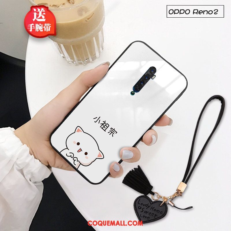 Étui Oppo Reno 2 Z Créatif Personnalité Ornements Suspendus, Coque Oppo Reno 2 Z Verre Amoureux