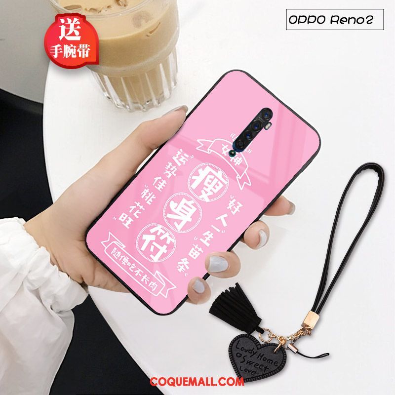 Étui Oppo Reno 2 Z Créatif Personnalité Ornements Suspendus, Coque Oppo Reno 2 Z Verre Amoureux