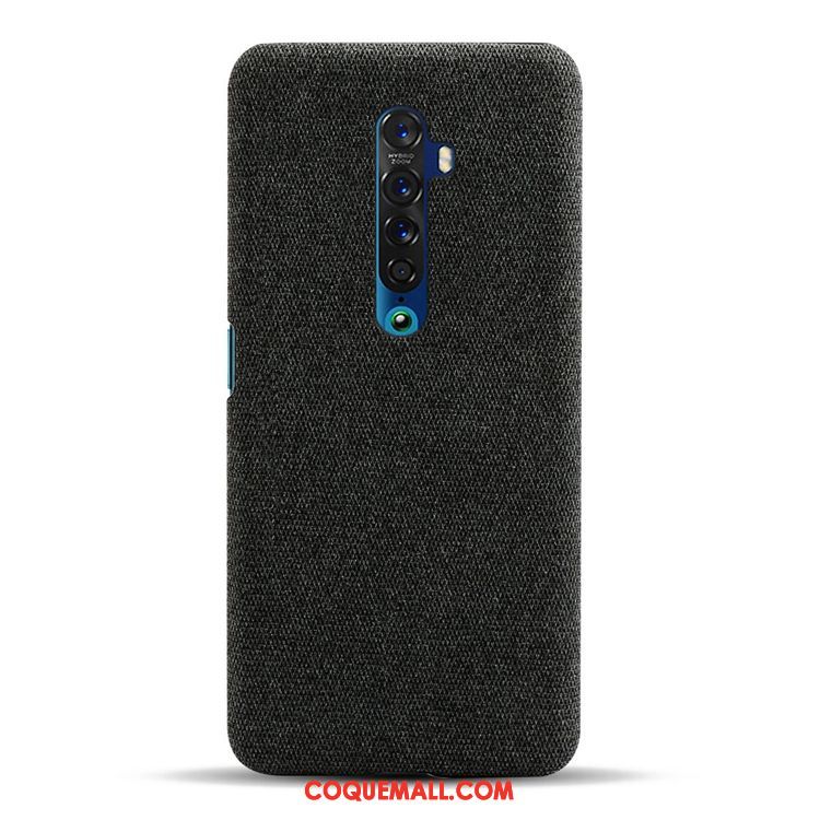 Étui Oppo Reno 2 Z Délavé En Daim Toile Personnalité, Coque Oppo Reno 2 Z Noir Incassable