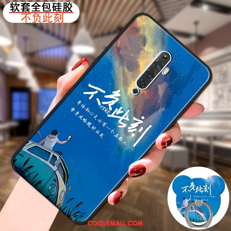 Étui Oppo Reno 2 Z Fluide Doux Anneau Membrane, Coque Oppo Reno 2 Z Amoureux Tout Compris