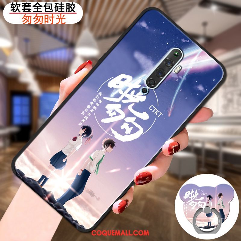 Étui Oppo Reno 2 Z Fluide Doux Anneau Membrane, Coque Oppo Reno 2 Z Amoureux Tout Compris