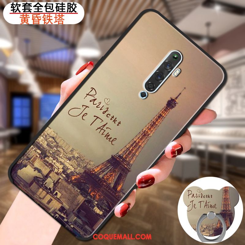 Étui Oppo Reno 2 Z Fluide Doux Anneau Membrane, Coque Oppo Reno 2 Z Amoureux Tout Compris