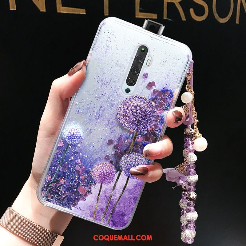 Étui Oppo Reno 2 Z Incassable Tout Compris Fleur, Coque Oppo Reno 2 Z Liquide Bracelet