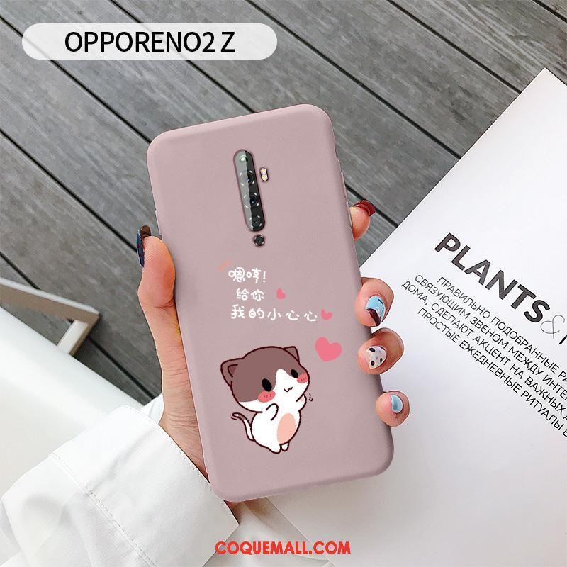 Étui Oppo Reno 2 Z Petit Incassable Silicone, Coque Oppo Reno 2 Z Amoureux Blanc