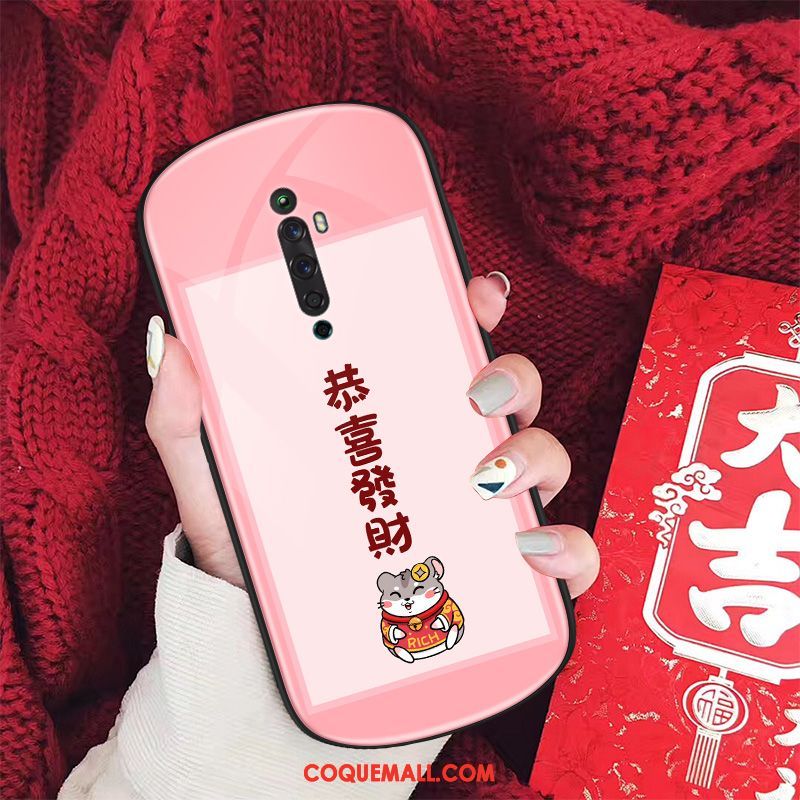 Étui Oppo Reno 2 Z Rond Charmant Richesse, Coque Oppo Reno 2 Z Amoureux Net Rouge