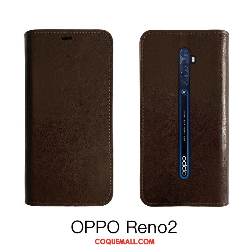 Étui Oppo Reno 2 Z Tempérer Tout Compris Noir, Coque Oppo Reno 2 Z Bovins Protection