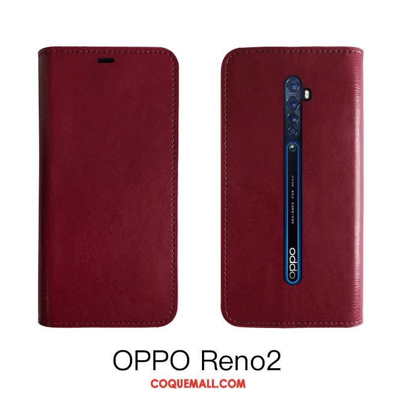 Étui Oppo Reno 2 Z Tempérer Tout Compris Noir, Coque Oppo Reno 2 Z Bovins Protection