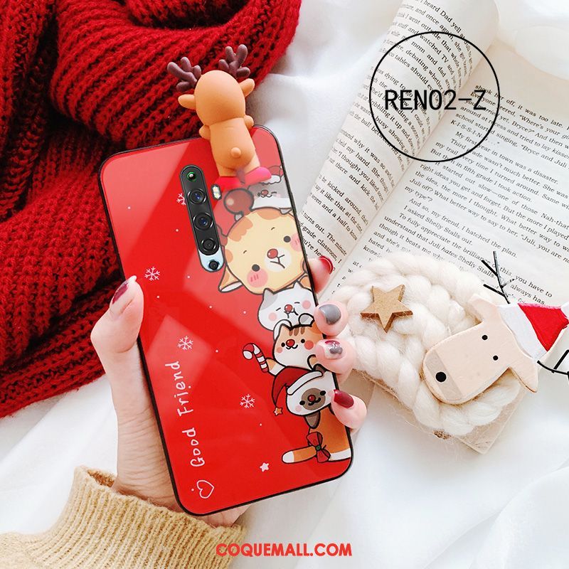 Étui Oppo Reno 2 Z Téléphone Portable Dessin Animé Noël, Coque Oppo Reno 2 Z Cerf Charmant