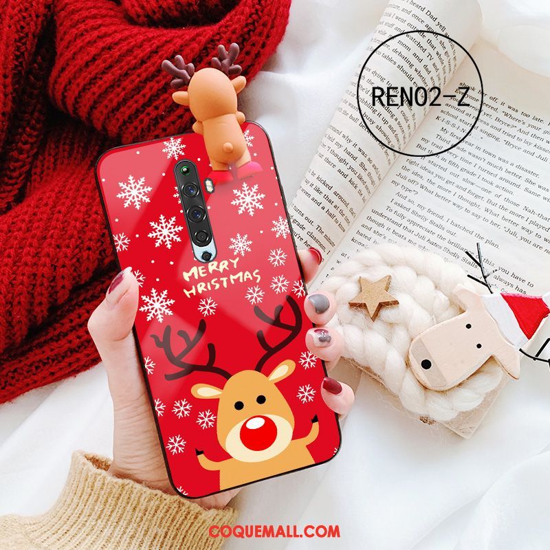 Étui Oppo Reno 2 Z Téléphone Portable Dessin Animé Noël, Coque Oppo Reno 2 Z Cerf Charmant