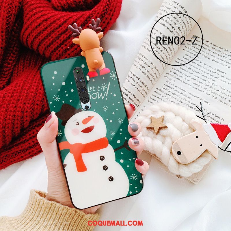 Étui Oppo Reno 2 Z Téléphone Portable Dessin Animé Noël, Coque Oppo Reno 2 Z Cerf Charmant