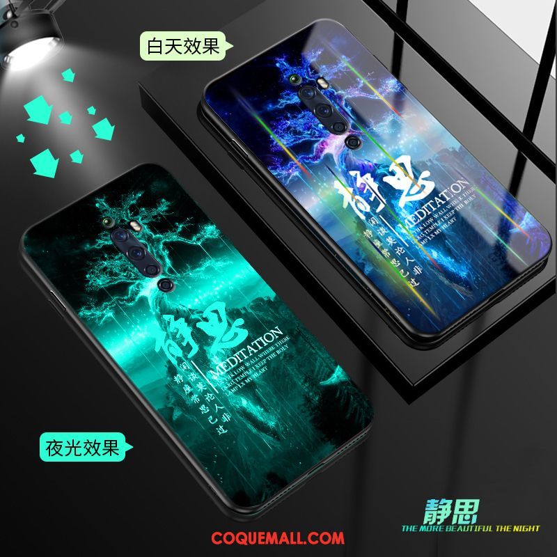 Étui Oppo Reno 2 Z Téléphone Portable Verre Tempérer, Coque Oppo Reno 2 Z Membrane Lumineuses