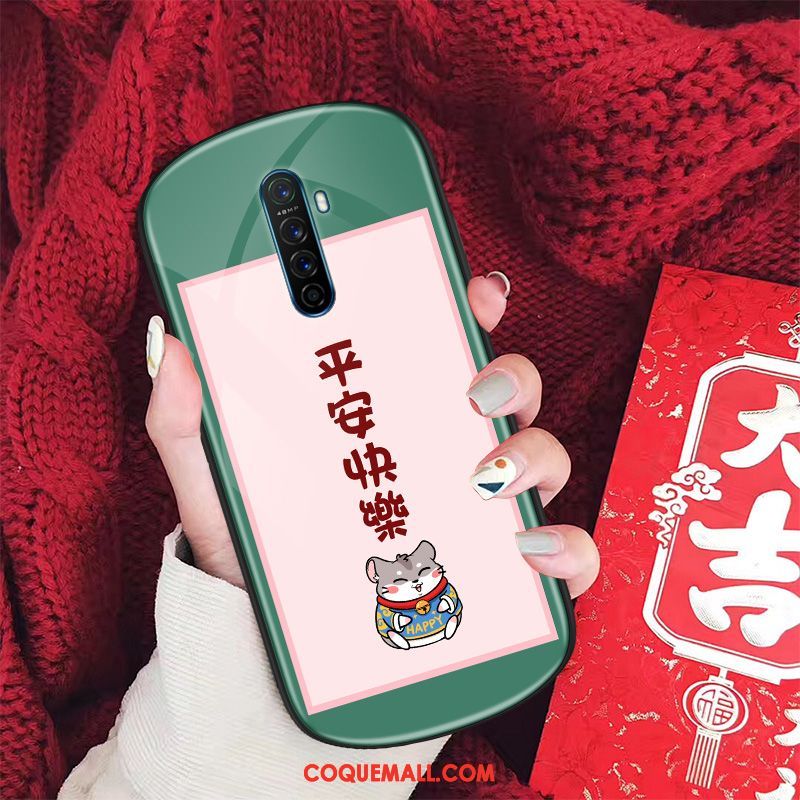 Étui Oppo Reno 2 Z Verre Rond Amoureux, Coque Oppo Reno 2 Z Net Rouge Nouveau