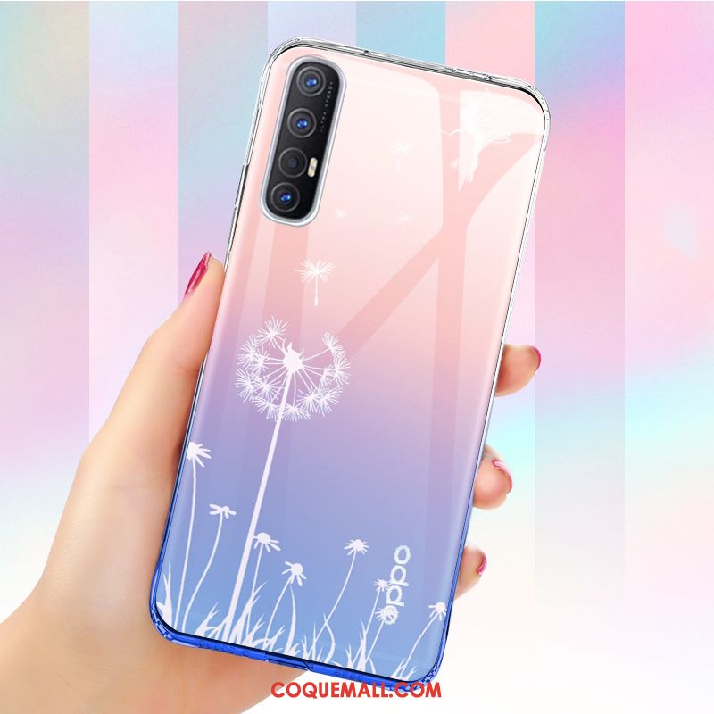 Étui Oppo Reno 3 Pro Bleu Silicone Incassable, Coque Oppo Reno 3 Pro Téléphone Portable Très Mince