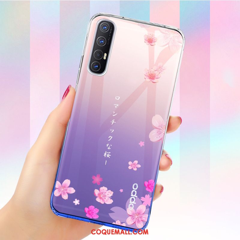 Étui Oppo Reno 3 Pro Bleu Silicone Incassable, Coque Oppo Reno 3 Pro Téléphone Portable Très Mince