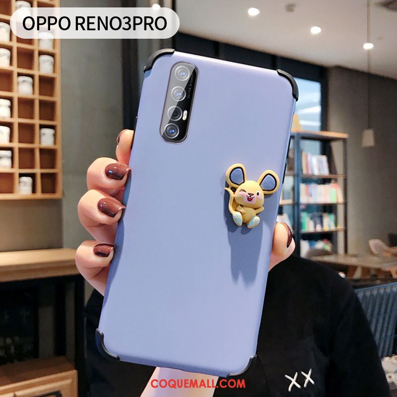 Étui Oppo Reno 3 Pro Charmant Silicone Simple, Coque Oppo Reno 3 Pro Très Mince Rose