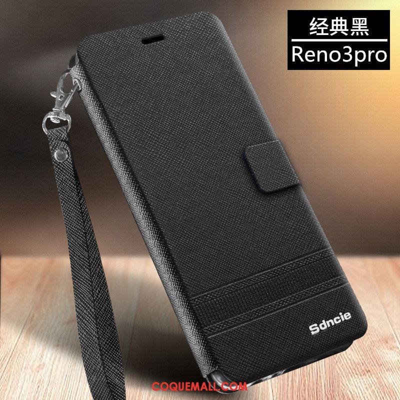 Étui Oppo Reno 3 Pro En Cuir Business Protection, Coque Oppo Reno 3 Pro Or Téléphone Portable