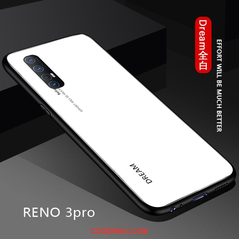 Étui Oppo Reno 3 Pro Incassable Couleur Unie Verre, Coque Oppo Reno 3 Pro Net Rouge Dégradé