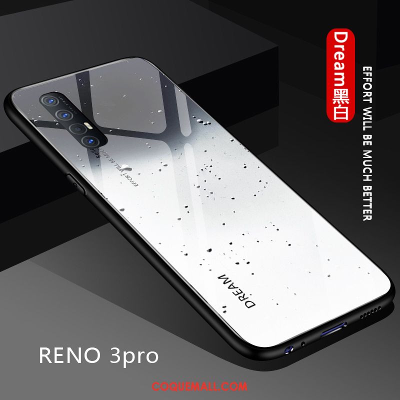 Étui Oppo Reno 3 Pro Incassable Couleur Unie Verre, Coque Oppo Reno 3 Pro Net Rouge Dégradé