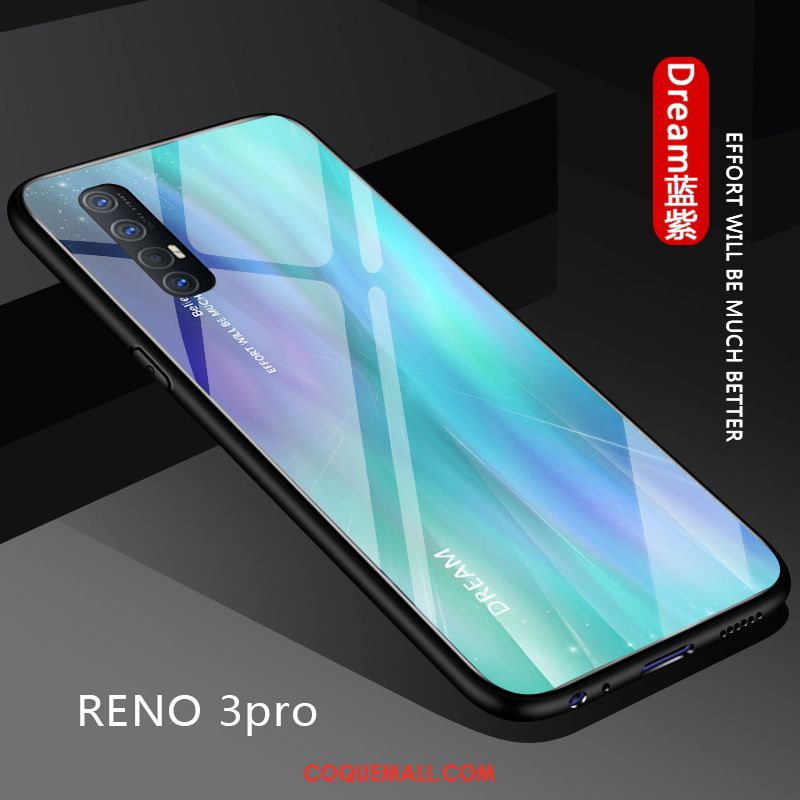 Étui Oppo Reno 3 Pro Incassable Couleur Unie Verre, Coque Oppo Reno 3 Pro Net Rouge Dégradé