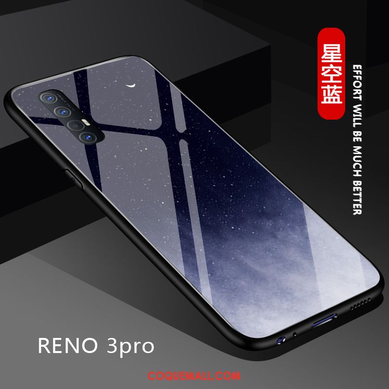 Étui Oppo Reno 3 Pro Incassable Couleur Unie Verre, Coque Oppo Reno 3 Pro Net Rouge Dégradé