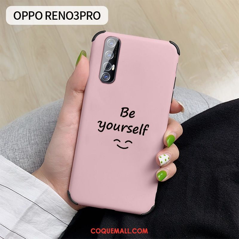 Étui Oppo Reno 3 Pro Incassable Simple Vert, Coque Oppo Reno 3 Pro Créatif Net Rouge