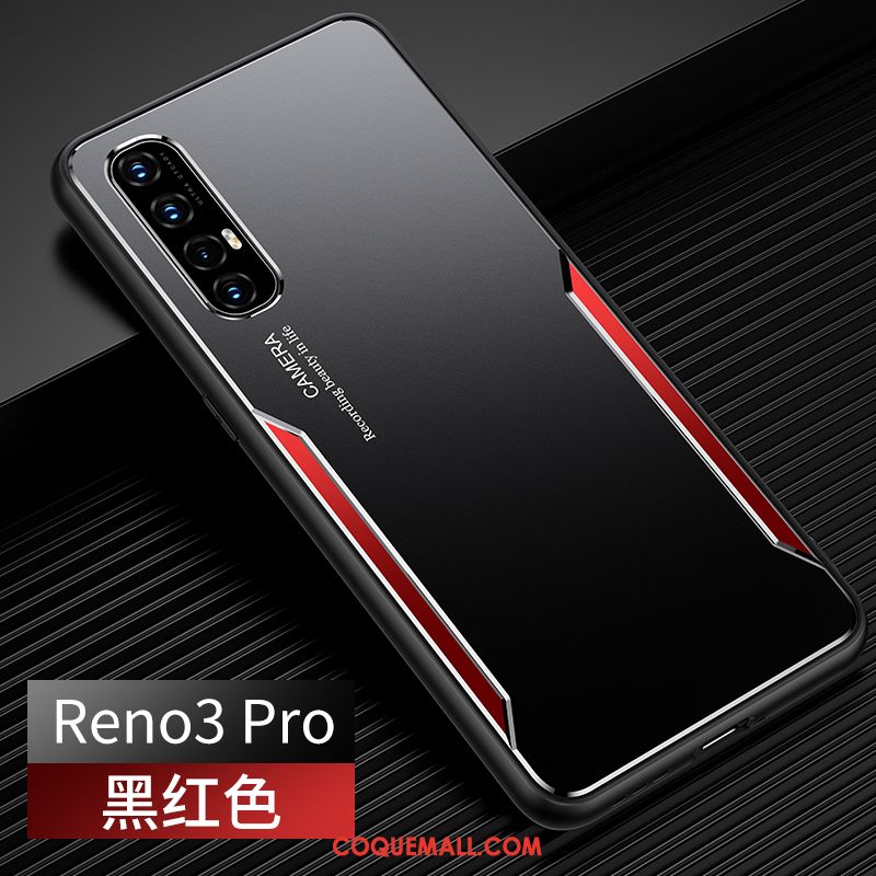 Étui Oppo Reno 3 Pro Métal Créatif Silicone, Coque Oppo Reno 3 Pro Incassable Protection