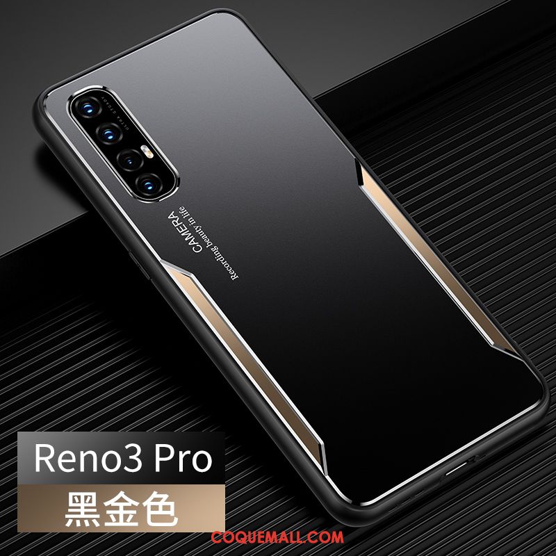 Étui Oppo Reno 3 Pro Métal Créatif Silicone, Coque Oppo Reno 3 Pro Incassable Protection