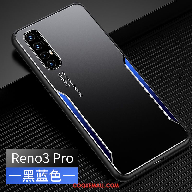 Étui Oppo Reno 3 Pro Métal Créatif Silicone, Coque Oppo Reno 3 Pro Incassable Protection