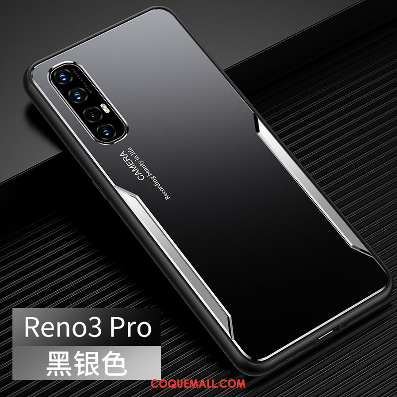 Étui Oppo Reno 3 Pro Métal Créatif Silicone, Coque Oppo Reno 3 Pro Incassable Protection