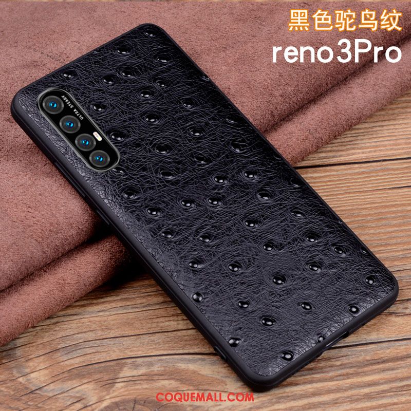 Étui Oppo Reno 3 Pro Net Rouge Cuir Véritable Silicone, Coque Oppo Reno 3 Pro Tout Compris Business Braun