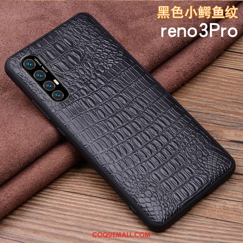 Étui Oppo Reno 3 Pro Net Rouge Cuir Véritable Silicone, Coque Oppo Reno 3 Pro Tout Compris Business Braun