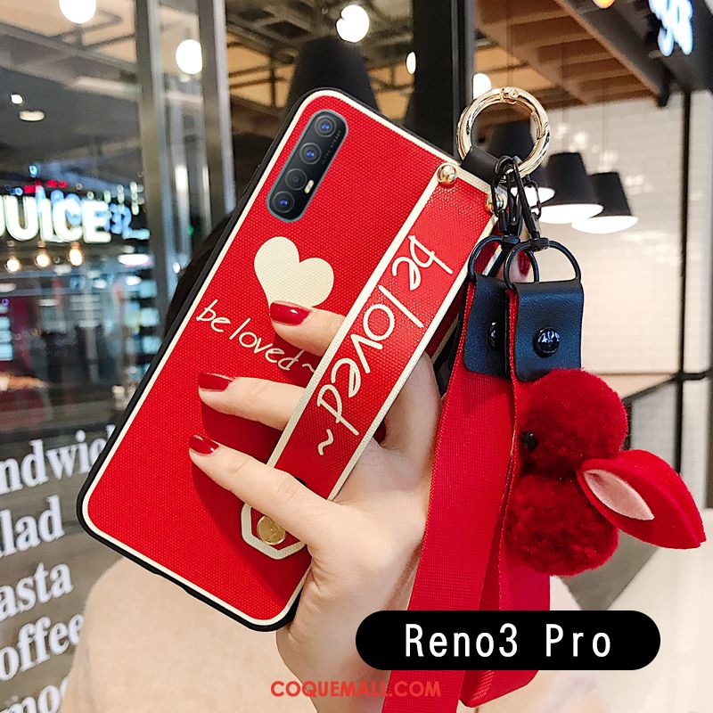 Étui Oppo Reno 3 Pro Ornements Suspendus Rouge Petit, Coque Oppo Reno 3 Pro En Silicone Support
