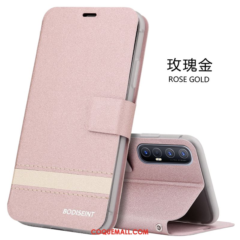 Étui Oppo Reno 3 Pro Support En Cuir Business, Coque Oppo Reno 3 Pro Fluide Doux Téléphone Portable